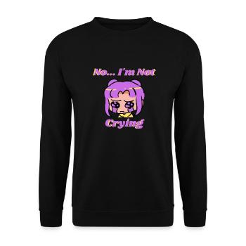 No I m Not Crying - Purple/Yellow - Unisex Sweatshirt - black - Front - Alina (178cm) & Michal (187cm)