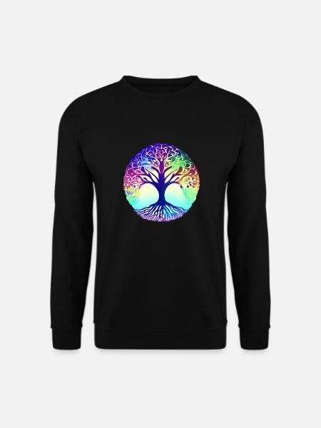 Lebensbaum Meditation Yoga Baum des Lebens - Unisex Pullover - Schwarz