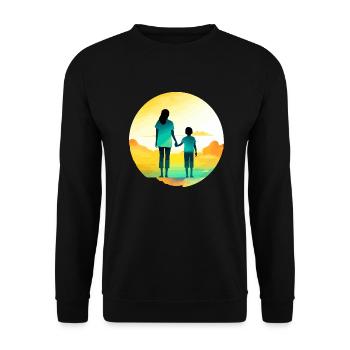 Mom and her boy - Unisex Sweatshirt - black - Front - Alina (178cm) & Michal (187cm)