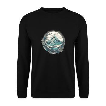 Natur Abenteuer Wandern Camping Design - Unisex Pullover - Schwarz - Vorne - Alina (178cm) & Michal (187cm)