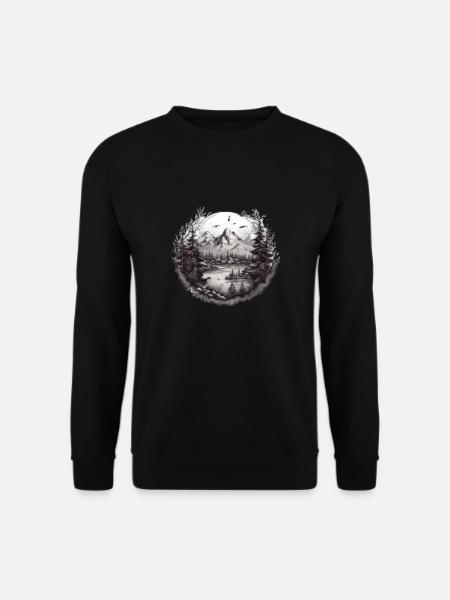 Nature Aventure Randonnée Camping Design - Sweat-shirt Unisexe - noir
