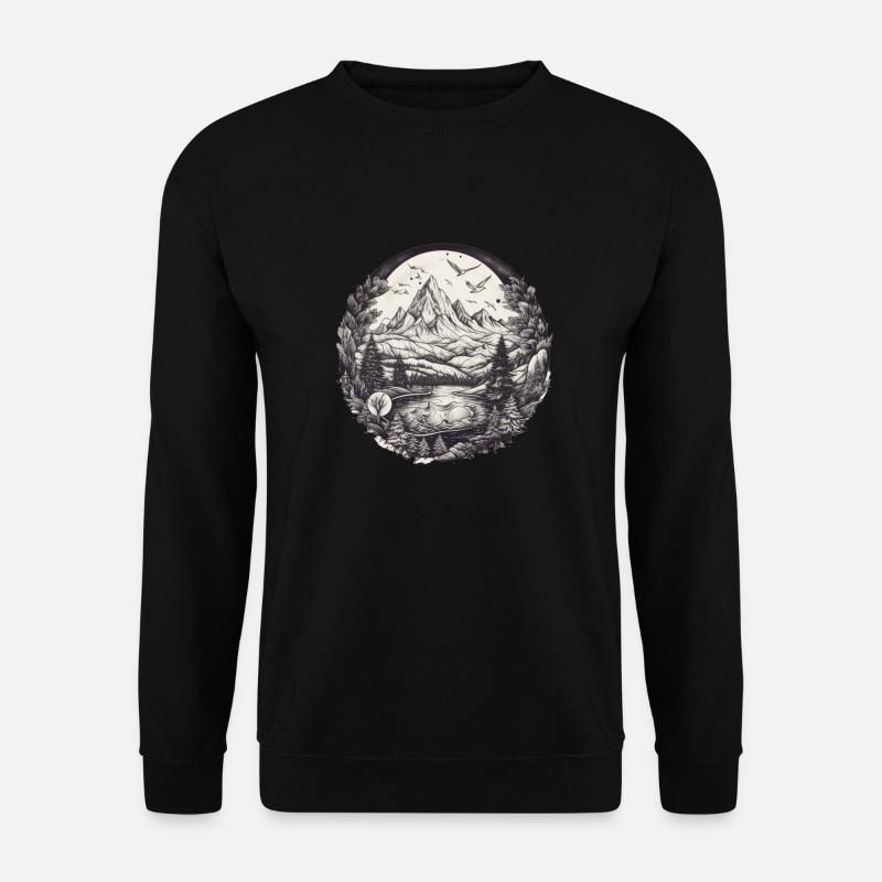 Nature Aventure Randonnée Camping Design - Sweat-shirt Unisexe - noir