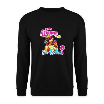 Wanna Ice Cream ? - Sweat-shirt Unisexe - noir - Devant - Alina (178cm) & Michal (187cm)