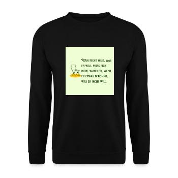 Es ist wichtig, das zu erreichen, was wir wollen. - Unisex Pullover - Schwarz - Vorne - Alina (178cm) & Michal (187cm)