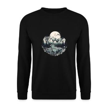 Nature Aventure Randonnée Camping Design - Sweat-shirt Unisexe - noir - Devant - Alina (178cm) & Michal (187cm)