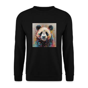 Modern & Colourful Panda Wall Art by Bodhi - Unisex Sweatshirt - black - Front - Alina (178cm) & Michal (187cm)