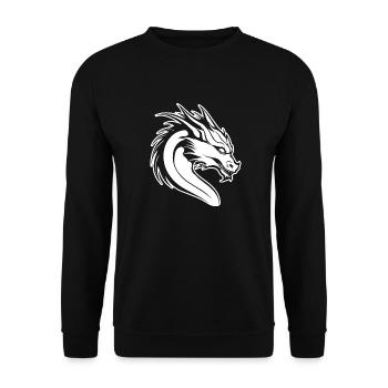 Drache Drachen Fantasie Mythologie - Unisex Pullover - Schwarz - Vorne - Alina (178cm) & Michal (187cm)