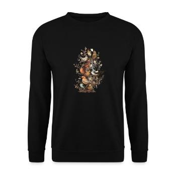 Bird Watching Bird Watchers Birds - Unisex Sweatshirt - black - Front - Alina (178cm) & Michal (187cm)