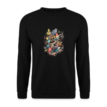 Bird watching Bird watchers Birds - Unisex Sweatshirt - black - Front - Alina (178cm) & Michal (187cm)