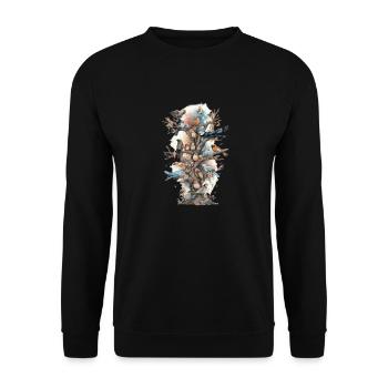 Bird watching Bird watchers Birds - Unisex Sweatshirt - black - Front - Alina (178cm) & Michal (187cm)