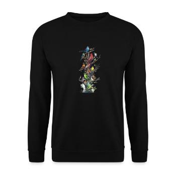 Bird watching Bird watchers Birds - Unisex Sweatshirt - black - Front - Alina (178cm) & Michal (187cm)