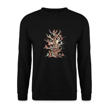 Bird watching Bird watchers Birds - Unisex Sweatshirt - black - Front - Alina (178cm) & Michal (187cm)