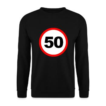 50. Geburtstag Design - Unisex Pullover - Schwarz - Vorne - Alina (178cm) & Michal (187cm)