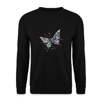 Origami Schmetterling Japanische Kunst - Unisex Pullover - Schwarz - Vorne - Alina (178cm) & Michal (187cm)