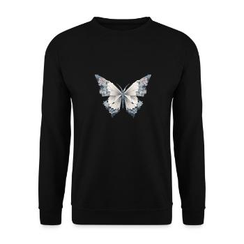 Origami Schmetterling Japanische Kunst - Unisex Pullover - Schwarz - Vorne - Alina (178cm) & Michal (187cm)