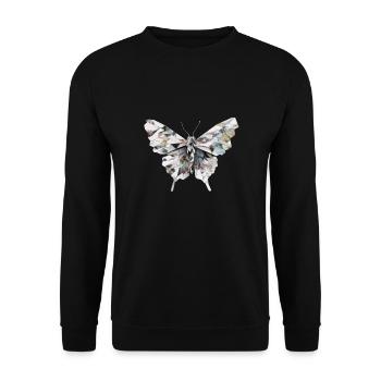 Origami Schmetterling Japanische Kunst - Unisex Pullover - Schwarz - Vorne - Alina (178cm) & Michal (187cm)