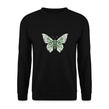 Origami Schmetterling Japanische Kunst - Unisex Pullover - Schwarz - Vorne - Alina (178cm) & Michal (187cm)