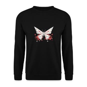 Origami Schmetterling Japanische Kunst - Unisex Pullover - Schwarz - Vorne - Alina (178cm) & Michal (187cm)