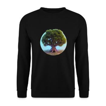 Tree of Life Yoga Tree of Life Meditation - Unisex Sweatshirt - black - Front - Alina (178cm) & Michal (187cm)