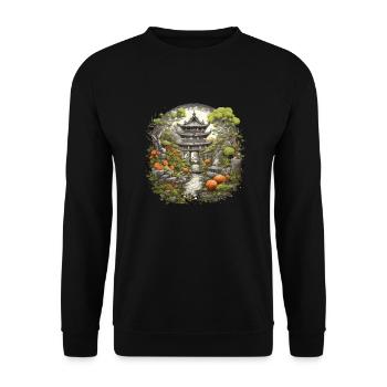 Bonsaï - Jardin Japonais - Sweat-shirt Unisexe - noir - Devant - Alina (178cm) & Michal (187cm)