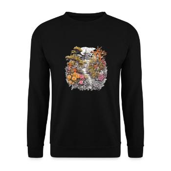 Bonsaï - Jardin Japonais - Sweat-shirt Unisexe - noir - Devant - Alina (178cm) & Michal (187cm)