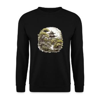 Bonsaï - Jardin Japonais - Sweat-shirt Unisexe - noir - Devant - Alina (178cm) & Michal (187cm)