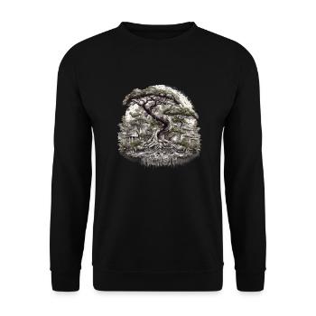 Bonsaï - Jardin Japonais - Sweat-shirt Unisexe - noir - Devant - Alina (178cm) & Michal (187cm)
