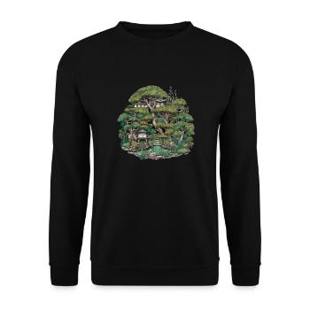 Bonsaï - Jardin Japonais - Sweat-shirt Unisexe - noir - Devant - Alina (178cm) & Michal (187cm)