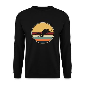 Diving Retro Diver - Unisex Sweatshirt - black - Front - Alina (178cm) & Michal (187cm)