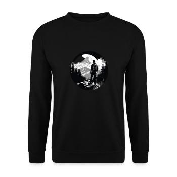 Randonnées Montagnes Arbres Alpes - Sweat-shirt Unisexe - noir - Devant - Alina (178cm) & Michal (187cm)