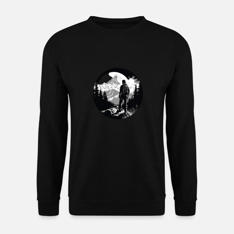 Hiking Mountains Trees Alps - Unisex Sweatshirt - black
