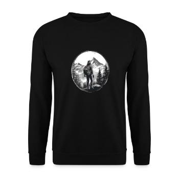 Randonnées Montagnes Arbres Alpes - Sweat-shirt Unisexe - noir - Devant - Alina (178cm) & Michal (187cm)