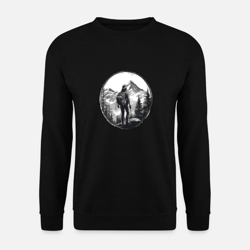 Hiking Mountains Trees Alps - Unisex Sweatshirt - black