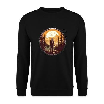 Randonnées Montagnes Arbres Alpes - Sweat-shirt Unisexe - noir - Devant - Alina (178cm) & Michal (187cm)
