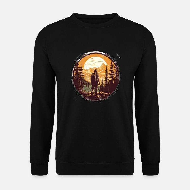 Hiking Mountains Trees Alps - Unisex Sweatshirt - black