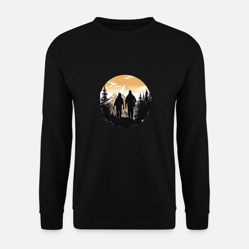 Wandern Berge Bäume Alpen - Unisex Pullover - Schwarz