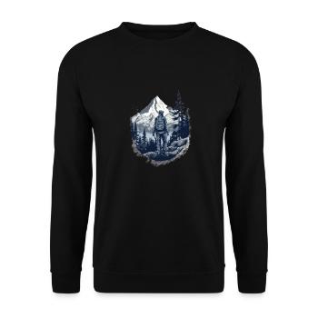 Randonnées Montagnes Arbres Alpes - Sweat-shirt Unisexe - noir - Devant - Alina (178cm) & Michal (187cm)