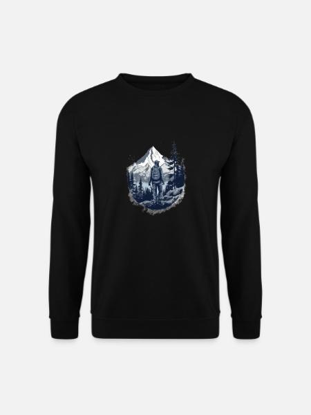 Wandern Berge Bäume Alpen - Unisex Pullover - Schwarz