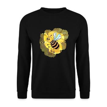 Biene - Unisex Pullover - Schwarz - Vorne - Alina (178cm) & Michal (187cm)