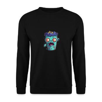 Halloween coffee mug - creepy coffee mug - Unisex Sweatshirt - black - Front - Alina (178cm) & Michal (187cm)