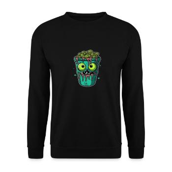 Halloween coffee mug - creepy coffee mug - Unisex Sweatshirt - black - Front - Alina (178cm) & Michal (187cm)