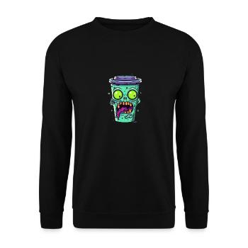Halloween coffee mug - creepy coffee mug - Unisex Sweatshirt - black - Front - Alina (178cm) & Michal (187cm)