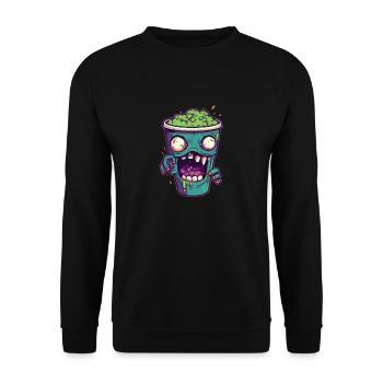 Halloween coffee mug - creepy coffee mug - Unisex Sweatshirt - black - Front - Alina (178cm) & Michal (187cm)