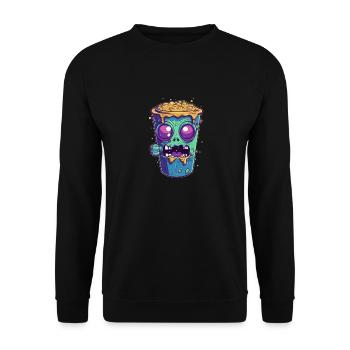 Halloween coffee mug - creepy coffee mug - Unisex Sweatshirt - black - Front - Alina (178cm) & Michal (187cm)