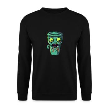 Halloween coffee mug - creepy coffee mug - Unisex Sweatshirt - black - Front - Alina (178cm) & Michal (187cm)