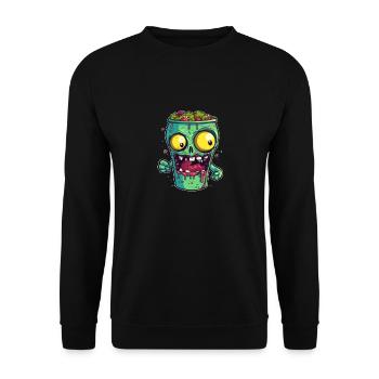 Halloween coffee mug - creepy coffee mug - Unisex Sweatshirt - black - Front - Alina (178cm) & Michal (187cm)