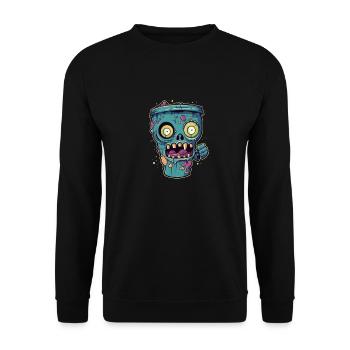 Halloween coffee mug - creepy coffee mug - Unisex Sweatshirt - black - Front - Alina (178cm) & Michal (187cm)