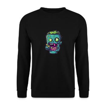 Halloween coffee mug - creepy coffee mug - Unisex Sweatshirt - black - Front - Alina (178cm) & Michal (187cm)