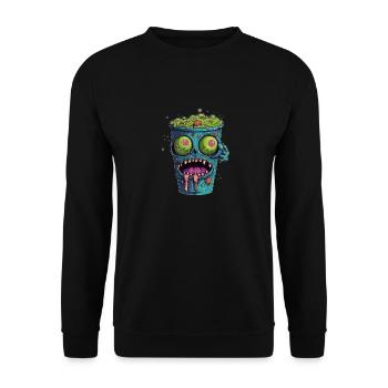 Halloween coffee mug - creepy coffee mug - Unisex Sweatshirt - black - Front - Alina (178cm) & Michal (187cm)