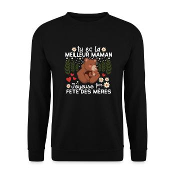 Meilleure Maman 1ère Fête des Mères Cadeau - Sweat-shirt Unisexe - noir - Devant - Alina (178cm) & Michal (187cm)